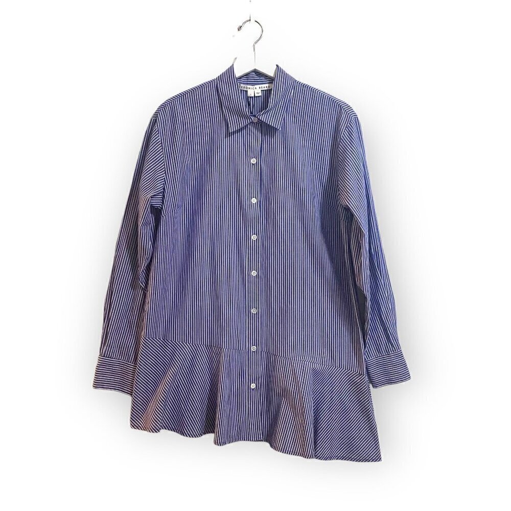 Veronica Beard Gilda Oversized Striped Cotton shirt. Size 4, New with tag. - Picture 3 of 15